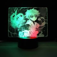 ทูโทนไฟ LED อะนิเมะ Hunter X Hunter ที่มีสีสันทูโทนโคมไฟ Killua สำหรับเด็กของขวัญวันเกิดห้องนอนตกแต่งมังงะ Hunter X Hunter