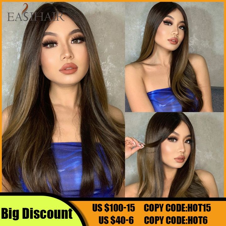 easihair-long-brown-lace-front-synthetic-natural-hair-wigs-blonde-highlight-lace-frontal-wig-for-women-cosplay-wigs-high-density