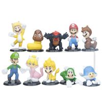 10pcs Game Super Mario 3d World amp; Fury World PVC Action Figures Luigi Peach Goomba Super Mario Bros Anime Figurines Toys Gifts