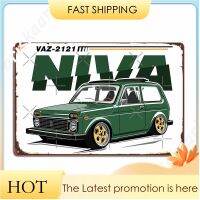 Lada Niva Vaz 2121 Metal Logo คลับปาร์ตี้สนุกโรงรถคลับป้ายดีบุกโปสเตอร์ 20 * 30 ซม