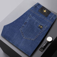 Gifts Summer Thin Jeans MenS Loose Straight Middle -Aged Business Trendy Casual Pants