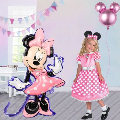 Disney Minnie Mouse Party Decorations Mickey Mouse Foil Ballons Baby Shower Birthday Party Decorations Kids Girl Gift Globos Artificial Flowers  Plant