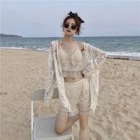 Swimsuit womens ins style conservative split three-piece suit new bikini seaside vacation bathing hot spring net red look thin