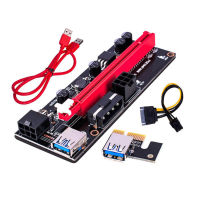 PCI-E Riser 009S 1X 16x Extender PCI E USB Riser 009S Dual 6Pin อะแดปเตอร์การ์ด SATA 15pin สำหรับ BTC Miner R USB 3.0กราฟิกการ์ด