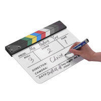 Andoer อะคริลิค Clapboard แห้งสำหรับทีวีฟิล์มภาพยนตร์ Director Cut Action ฉาก Clapper Board Slate พร้อม Marker ปากกายางลบ