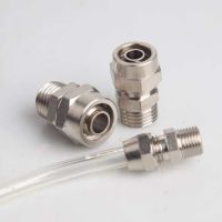 Copper Pneumatic Connector PC 4 6 81012 Mm Tube To M5 M6 1/8 1/4 3/8 1/2 Fast Thread Direct Head Pu Tube Nylon Tube PC