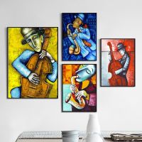 Figure Man Cartoon Abstract Home Decor Wall Art Nordic Canvas Painting Print Instruments Watercolor Poster Bar Bedroom Picture Drawing Painting Suppli