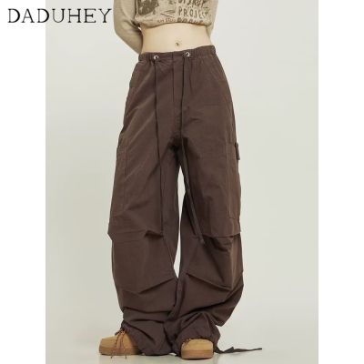 DaDuHey🎈 Women New American Style Y2K Retro Casual Pants Brand-Tied Zipper Overalls Multi-Pocket Loose Sports Pants Fashion Women Clothing