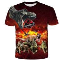 2023 NEW Kids Kawaii Triceratops And Tyrannosaurus Rex 3d Printed T-shirt Jurassic World Dinosaur t Shirt Children Birthday Gift T-shirts fashion