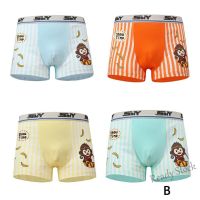 【Ready Stock】 ♛❏ C22 ✨ PTU✨ 1pcs/set random color Boy Boxer Elasticity Breathable Boys Panties Cartoon Solid Cotton SOFT Kids Underwear