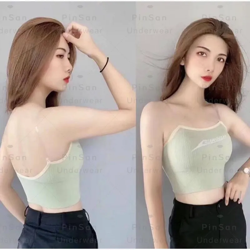 PinSan Backless Padded Push Up Bra Crop Bralette for Beach Wear （Free  Strap） beautiful