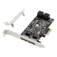 PCIe ถึง4พอร์ต SATA III 6G 2พอร์ต Esata RAID Controller Card Marvell 88SE9230ชิปเซ็ต Pcie ถึง4พอร์ต Sata3.0อะแดปเตอร์การ์ด