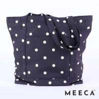 MEECA BS08 กระเป๋าผ้าลายจุด Polka Dot แฟชั่นผู้หญิงน่ารัก ขนาด 15.5 x 16 ฐาน 3 นิ้ว