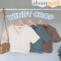 6.6?aboutapril - Windy Crop ? เสื้อครอปไหมพรม สีเอิร์ธโทน มินิมอลสุดๆ