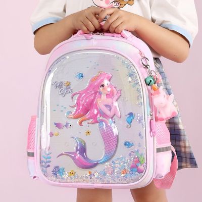 Cartoon 3D Children Students Unicorn Mermaid Backpacks New Grade 1-6 Primary Girls Anime Large Schoolbags