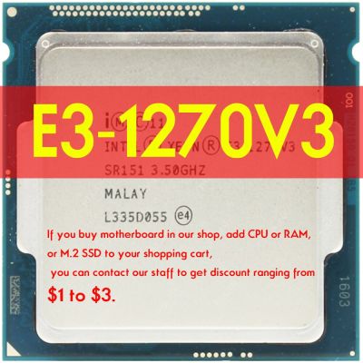 Xeon E3 1270V3 3.5Ghz Quad-Core แปด-Thread เครื่องประมวลผลซีพียู E3 1270 V3 LGA 1150 Atermiter มาเธอร์บอร์ด B85 M2 DDR3ที่รองรับ Nvme