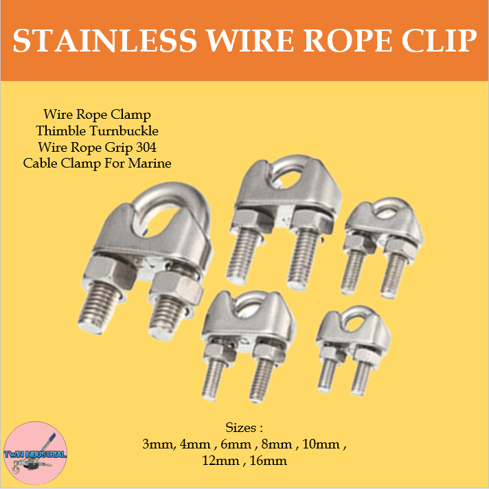 Twin Industrial Stainless Steel Wire Rope Clip / Wire Rope Clamp