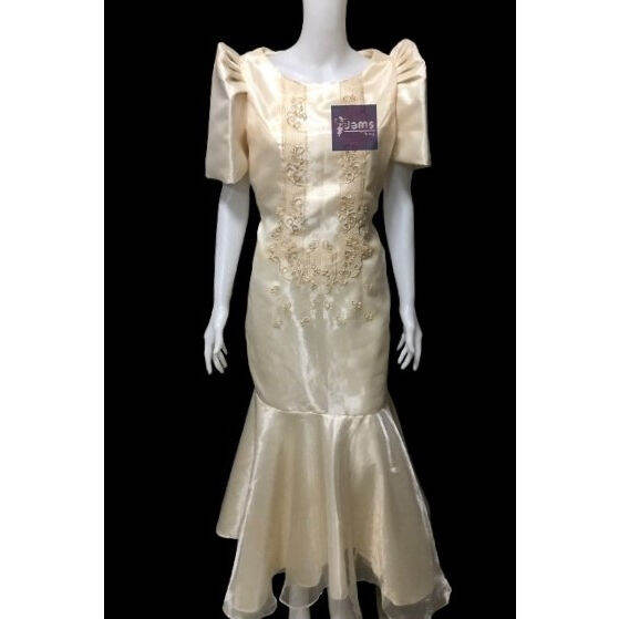 Modern Filipiniana Long Gown Barong Dress Quality Embroidered# | Lazada PH