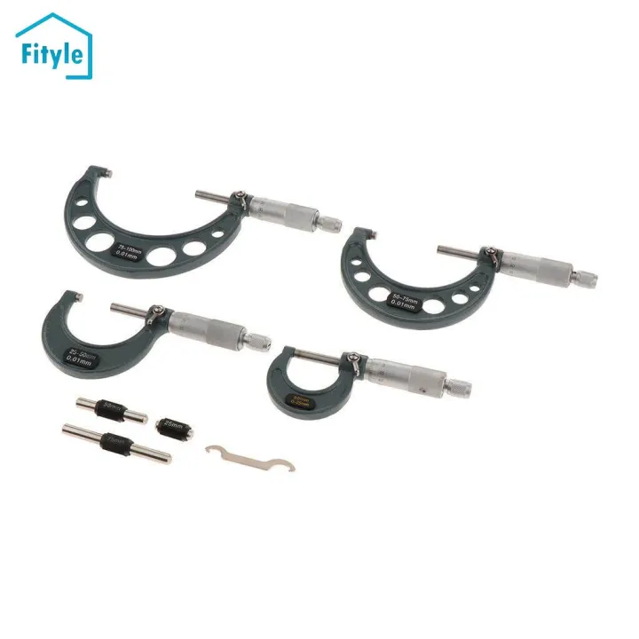 Fityle 4 Piece Outside Micrometer Set Gauge Machinist Measuring Tool 0