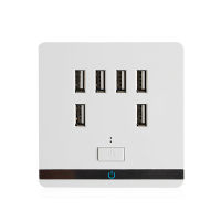 3.4A 6 Port USB Wall Charger Outlet Power Receptacle Socket Plate Panel Switch AC 110-220V Sockets