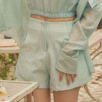 lookbooklookbook frank shorts blue กางเกงขาสั้น เอวสูง สีฟ้า