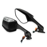 “：{}” Fit For Honda CBR250R CBR300R CBR500R CBR650R CBR650F Rearview Mirror W/ Turn Signal Light CBR250 CBR300 CBR500 CBR650 R/F