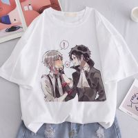 Bungo Stray Dogs กราฟิกพิมพ์เสื้อยืดผู้หญิง Harajuku ความงามสีขาวเสื้อ Tshirt Tee 2021ฤดูร้อนญี่ปุ่นอะนิเมะ Y2k หญิง T เสื้อ