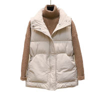 2022 Womens Down Cotton Body Warm Vest Coat Winter New Ladies Casual Waistcoat Female Sleeveless Long Vest Jacket Slim