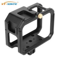 Aluminum Alloy Housing Cage Protective Frame Case with Clod Shoe Mount 1/4 Hole for GoPro Hero 11 10 9 Action Camera Cage Rig