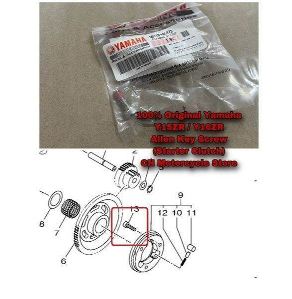 100 Original Yamaha Y15ZR Y16ZR Screw Bolt Starter Clutch One Way Bearing R15 MT15 FZ150 New