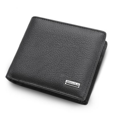 100 Genuine Leather Men Wallet Premium Product Real Cowhide Wallets For Man Short Black Credit Card Cash Receipt Holder Purse