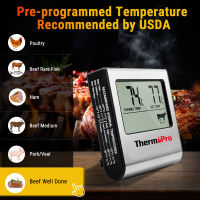 Thermopro TP16จอแอลซีดีทำอาหารดิจิตอลเครื่องวัดอุณหภูมิอาหารบาร์บีคิวเนื้อเครื่องวัดอุณหภูมิสำหรับเตาอบสูบนาฬิกาจับเวลาที่มีสแตนเลส P Robe