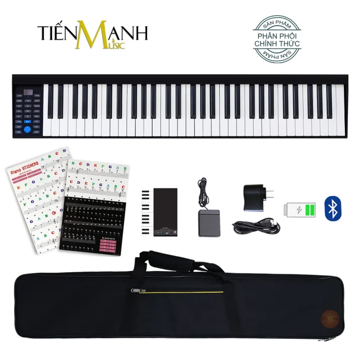 [Tặng Sticker] Đàn Piano Điện Konix PH61 - 61 Phím nặng Cảm ứng lực Có Loa - Chính Hãng