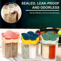 hotx【DT】 Five In Transparent Spice Combination Seasoning Jar Condiment Storage Bottle Tools