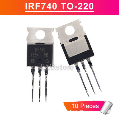 10ชิ้น IRF740ต้นฉบับ IRF 740 TO-220 IRF740PBF TO220 N-Channel 400V/10A MOSFET ทรานซิสเตอร์ใหม่