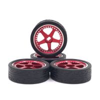 4Pcs 26mm Metal Wheel Rim Rubber Tire Tyre Set for Wltoys 284131 K969 K989 K999 P929 Mini-Z 1/28 RC Car Upgrades Parts