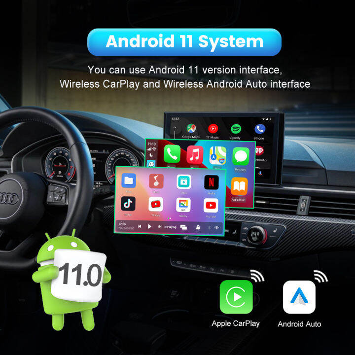 carlinkit-ai-box-ระบบ11-0แอนดรอยด์อิสระเล่นกล่องทีวีวิดีโอรถยนต์2-16gb-carplay-ไร้สายและ-android-อะแดปเตอร์3-in-1สำหรับรถยนต์มัลติมีเดียแบบมีสาย-carplay