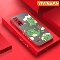 YIWESAN เคสสำหรับ Xiaomi 10T 10T Pro Redmi เคส K30s ลายการ์ตูนไดโนเสาร์น่ารักทำจากซิลิโคน Frosted เคสโทรศัพท์โปร่งใสขอบสี่เหลี่ยมเคสนิ่มกันกระแทกฝาครอบป้องกันเลนส์กล้องคลุมทั้งหมด