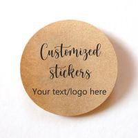 hot！【DT】✻◘  Round Paper Label Sticker Customize Text Logo Personalized Wedding Birthdays Hplodays Adhesive packing