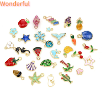 ?【Lowest price】Wonderful จี้เคลือบแบบผสม30ชิ้น เซ็ตสำหรับงานฝีมืออุปกรณ์ทำเครื่องประดับแบบทำมือ