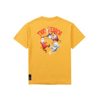 CARNIVAL CNVXNMT015MT/61 NIGHTMARE WASHED THE TERROR TSHIRT MUSTARD แฟชั่นแขนสั้นผ้าฝ้าย