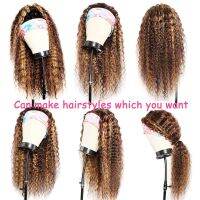 Highlights Headband Wigs for Black Women Synthetic Culry Hair Wigs with Headband 20 22 24 26 inch Glueless Wig for Daily Use