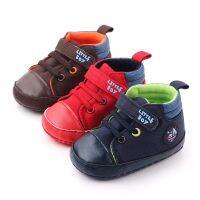 COD SDFGDERGRER 0-1T Newborn Baby Canvas Shoes Brown Little Boy Pre Walker Shoe Casual Baby Toddler Shoes Red