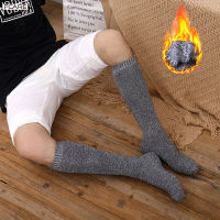 6PCS=3 pairs 39-45 Mens new winter velvet warm winter knee high long leg terry socks Cotton Thicken cover calf socks