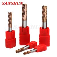 HRC55 คาร์ไบด์มุมรัศมี endmill 4Flutes Milling Cutter Alloy Coating Tungsten Steel cutting tool CNC maching Endmills