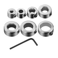 7Pcs Tools Drill Bit Accessories Depth Stop Collar Set Locator Durable Heat Resistance Steel Ring Positioner