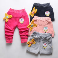 IENENS Spring Autumn Fashion Clothes Toddler Infant Girl Casual Pants Length Trousers Children Kids Baby Girl Cotton Clothing Bottoms 0 1 2 3 4 Years