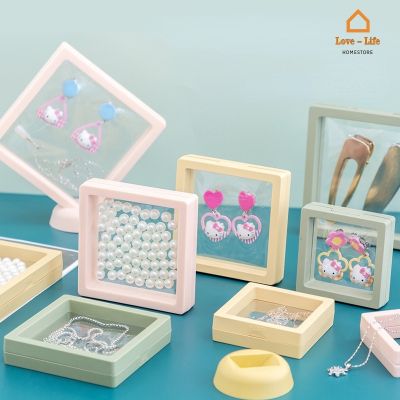3 Sizes Anti-oxidation Jewelry Packaging Boxes/ INS Style Beads Nail Accessories Storage Container with Dustproof Film/ Household Display Stand
