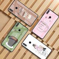 เคสโทรศัพท์กระจกเทมเปอร์กาแฟ Boss สำหรับผู้หญิง1ตัวเหมาะสำหรับ P40 Huawei P30 P20 Lite Pro P Smart 2019 Mate 10 20 30 40กรอบเคสฝาหลังโทรศัพท์