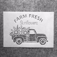 A4 29*21cm Vintage Farm Truck DIY Layering Stencils Wall Painting Scrapbook Coloring Embossing Album Decorative Template Rulers  Stencils